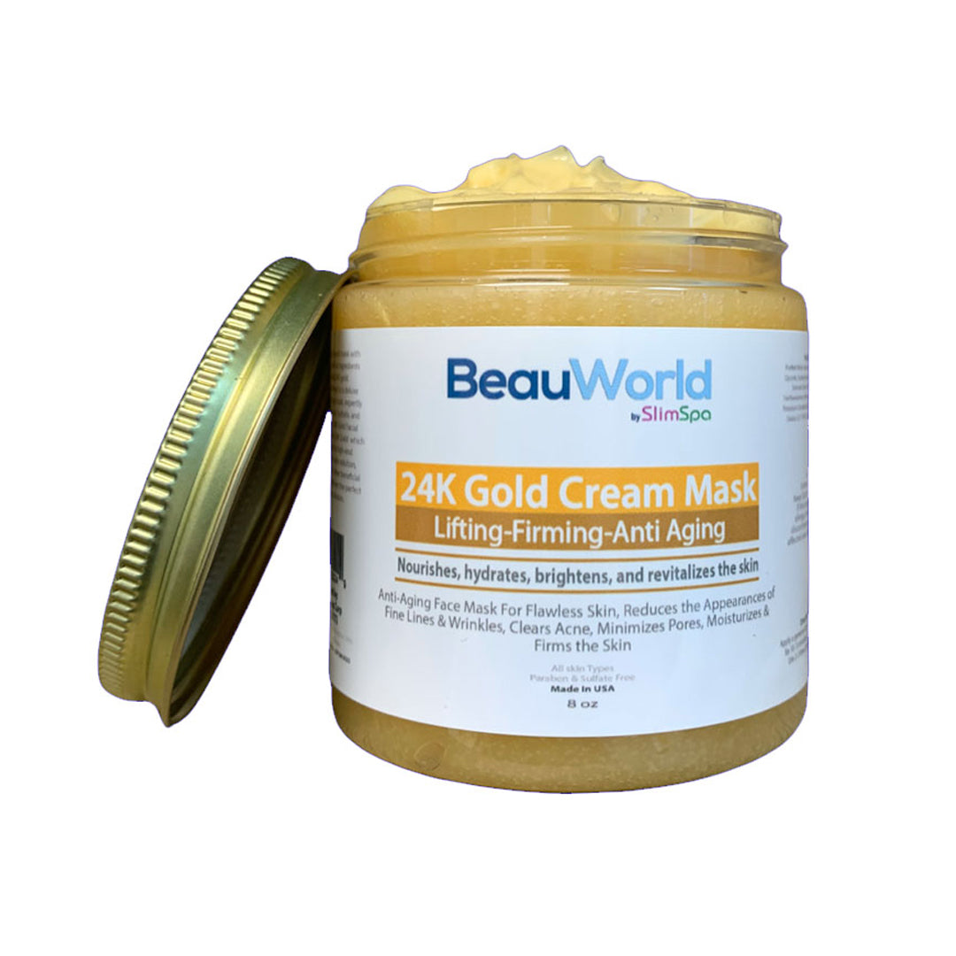 24K GOLD Facial Cream MASK 8oz. – SlimSpaOnline