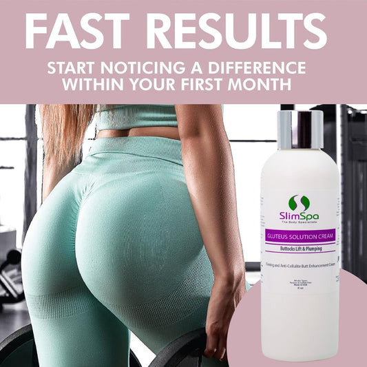 Gluteus Solution Cream 8oz jar — buttocks lift & firming, Centella Asiatica formula | SlimSpa