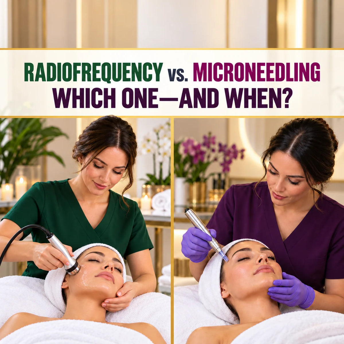 Radiofrequency versus microneedling facial treatments comparison for estheticians