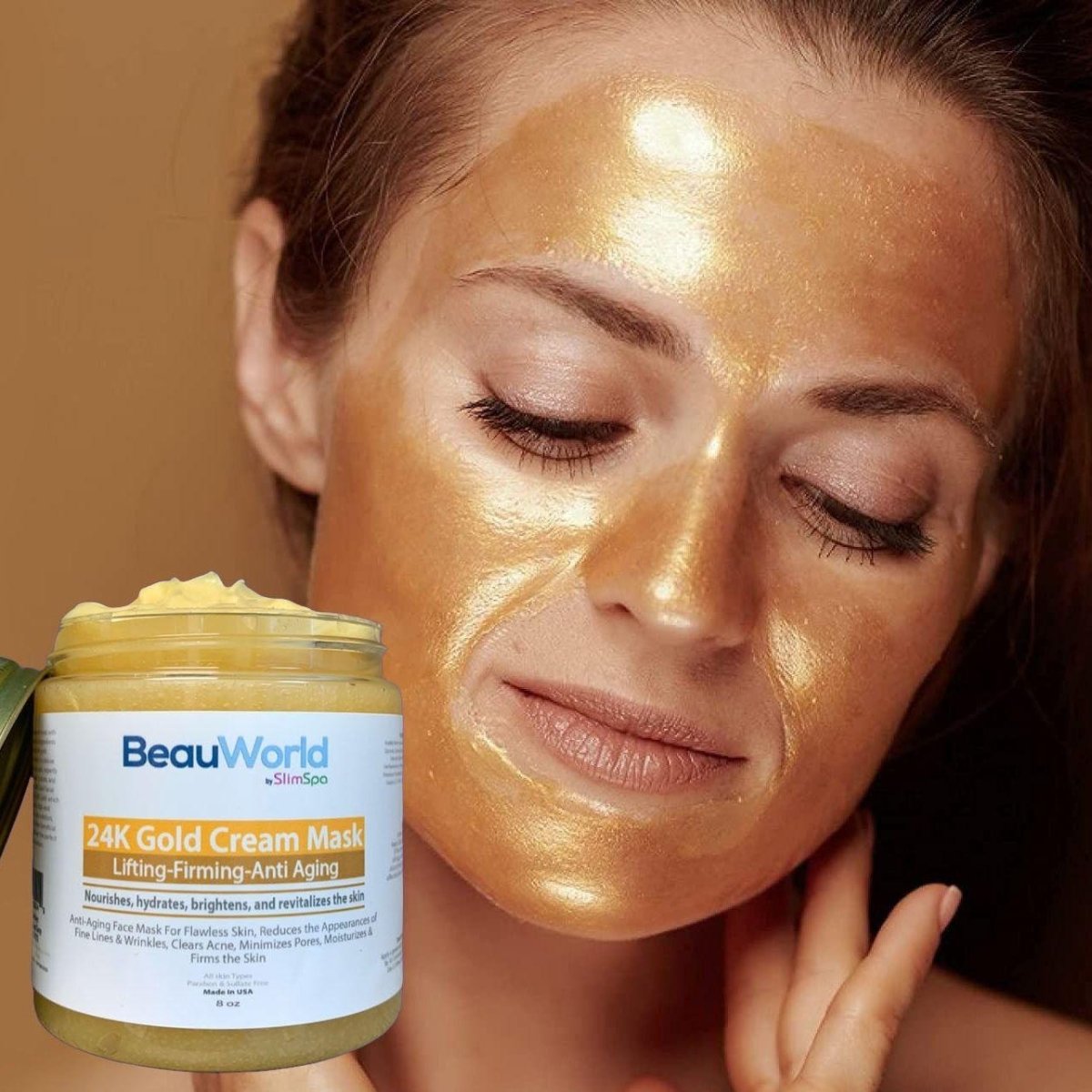 24K GOLD Facial Cream MASK 8oz. - SlimSpaOnline