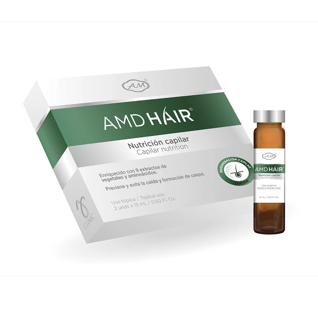 LOCIÓN CAPILAR AMD HAIR (2 ampollas de 15 ml cada una)