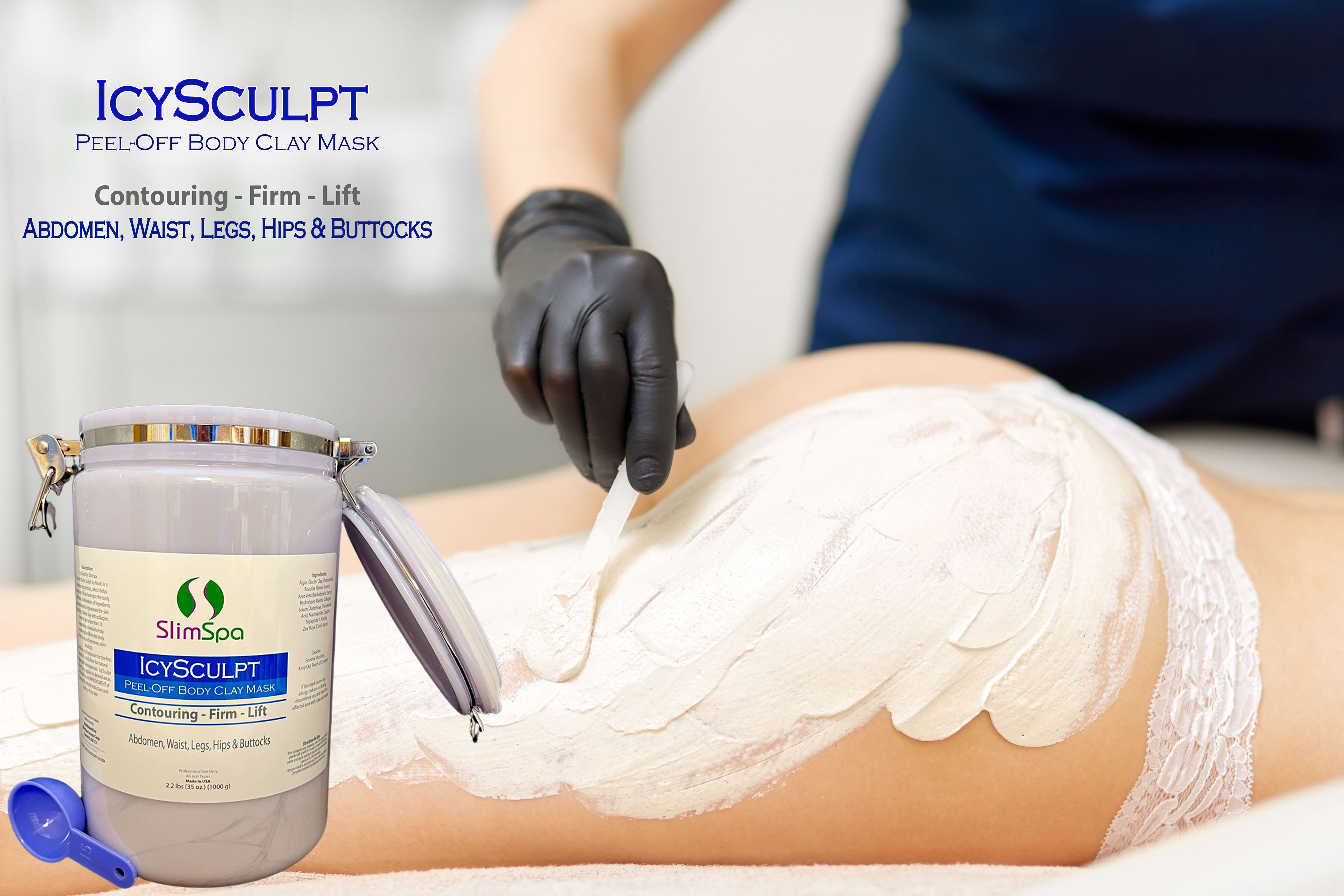 Mascarilla de arcilla glaciar para el cuerpo Peel-Off de IcySculpt, 2,2 libras