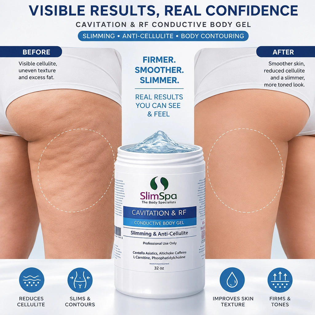 Gel corporal de cavitación RF de 947 ml: tratamiento adelgazante anticelulítico profesional