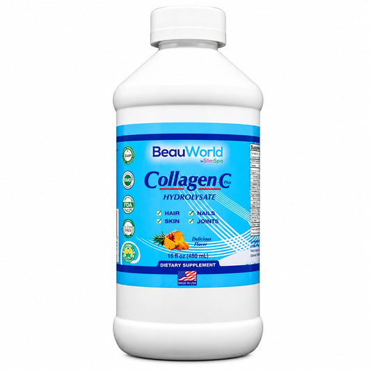 Colágeno C Plus Líquido 16oz – Suplemento Profesional Antienvejecimiento de Colágeno y Vitamina C para Venta en Spas