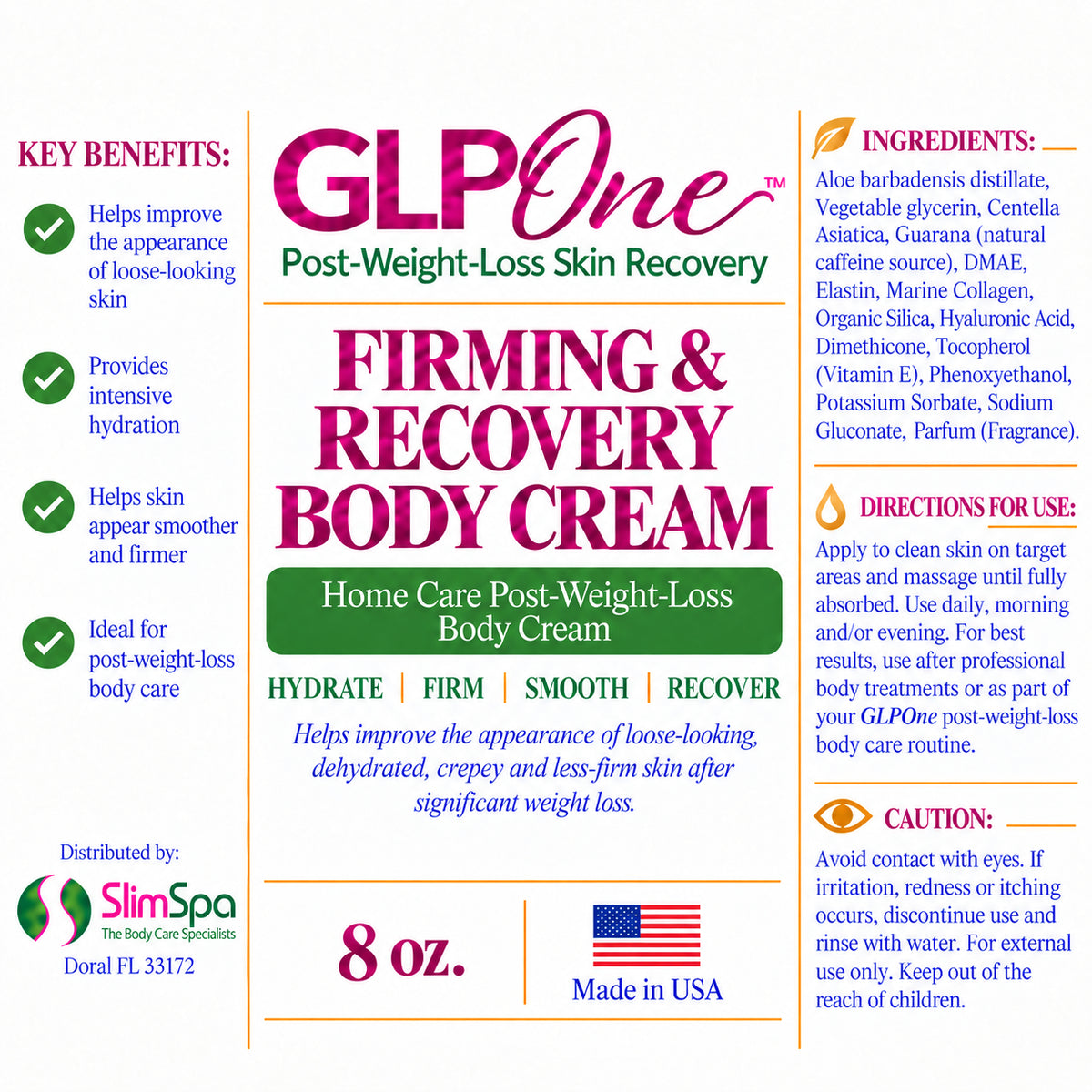 GLPOne™ Firming & Recovery Body Cream — Home Care 8 oz