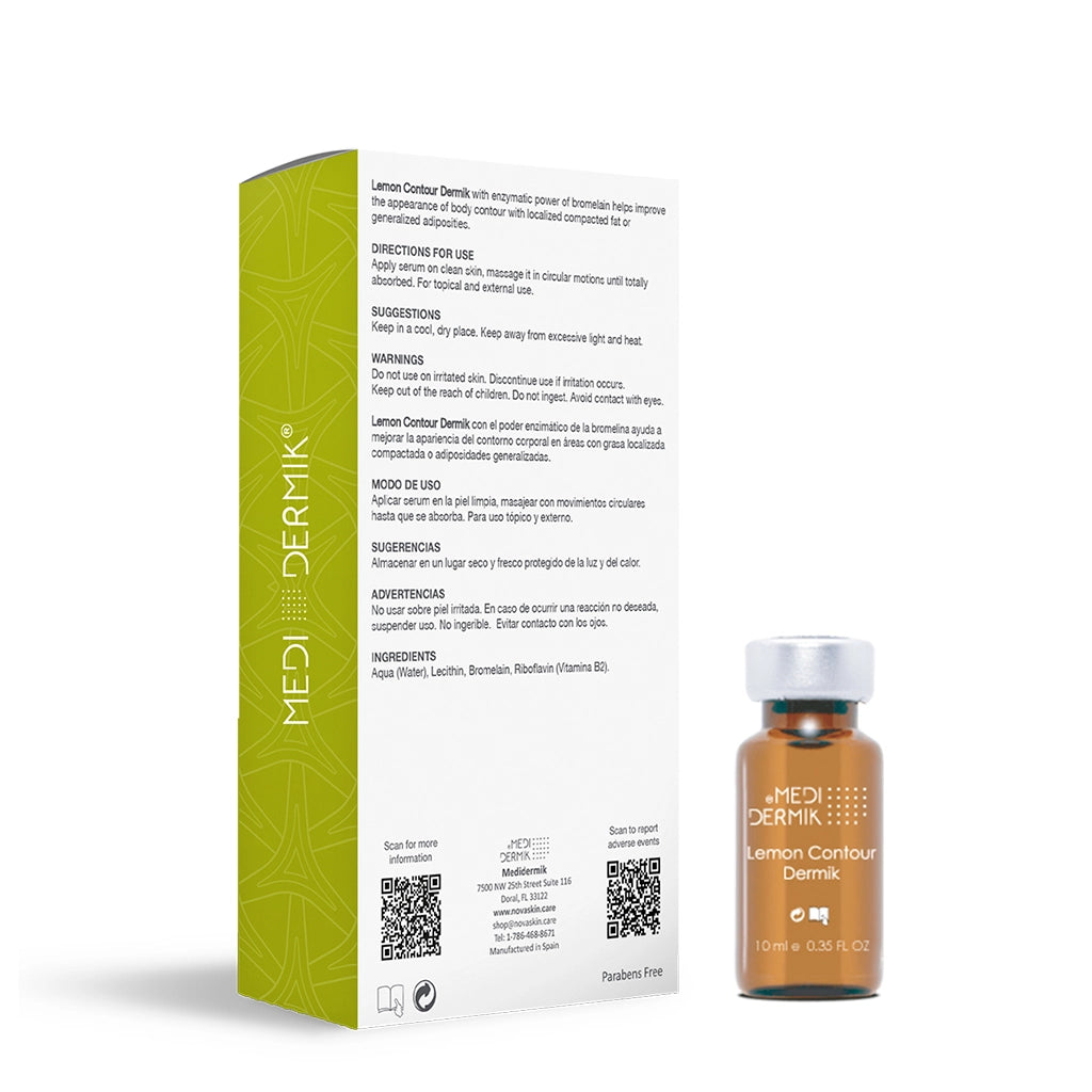 Lemon Contour Serum — Professional Phosphatidylcholine & Bromelain Body Contouring Treatment for Estheticians, 5x10ml