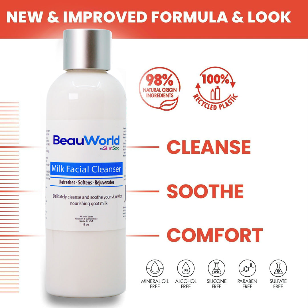 Limpiador facial con leche de 8 oz