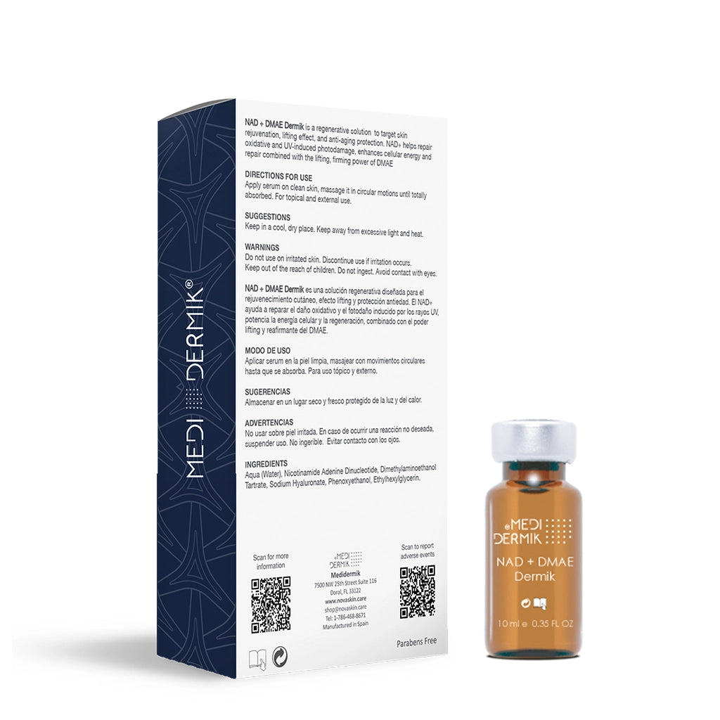NAD + DMAE Serum — Professional Cellular Repair, Energy & Anti-Sagging Treatment for Estheticians, 5x10ml
