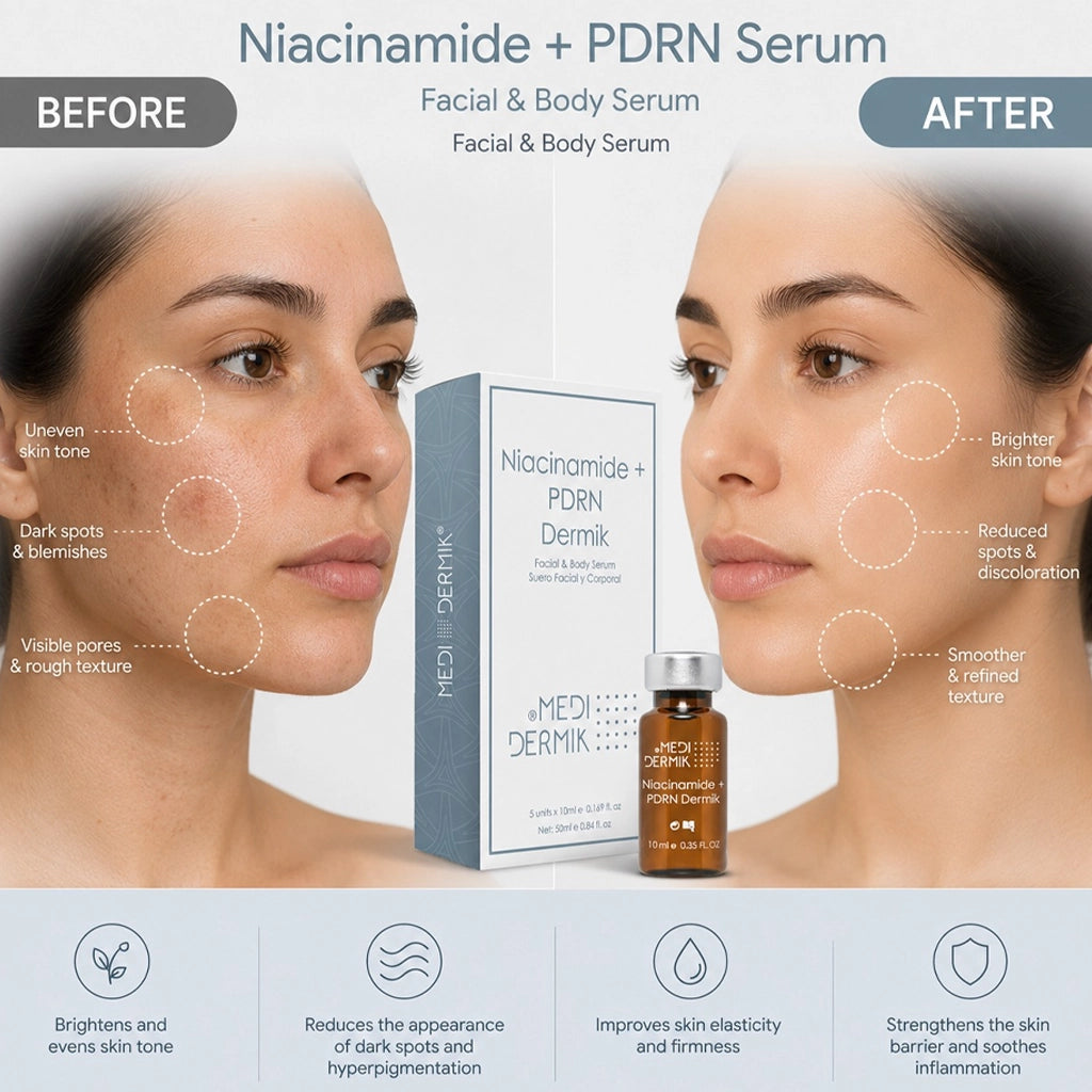 Niacinamide + PDRN Serum — Professional 8-Molecule Anti-Aging & Anti-Inflammatory Treatment for Estheticians, 5x10ml