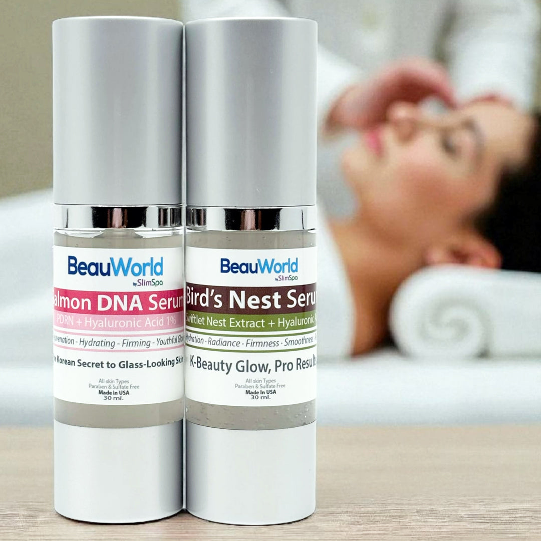 K-Beauty Glass Skin Serum Duo - Salmon DNA + Bird's Nest (2 × 30ml)