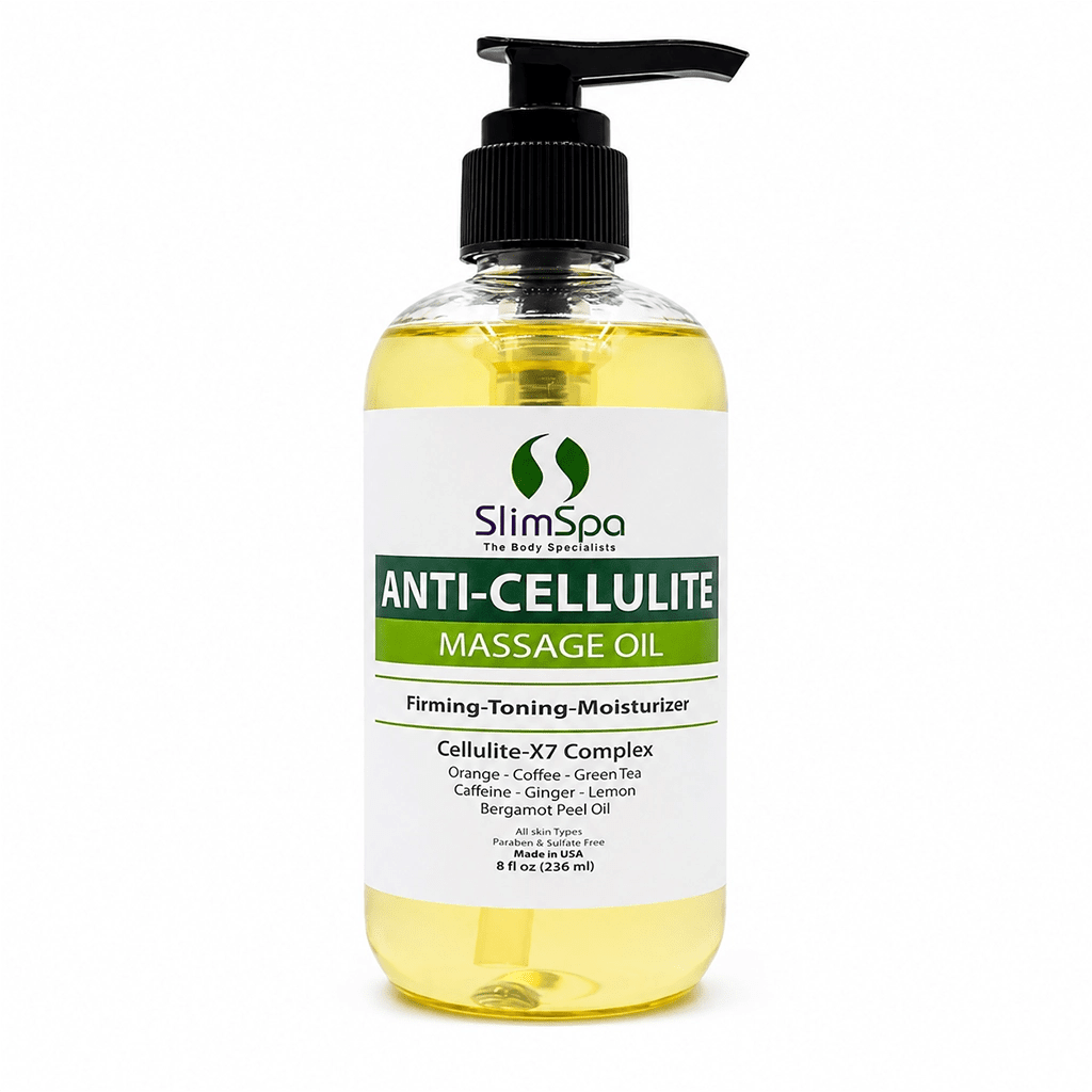 Anti-Cellulite Massage Oil 8oz – Professional Caffeine & Botanical Body Contouring Spa Oil - SlimSpaOnline