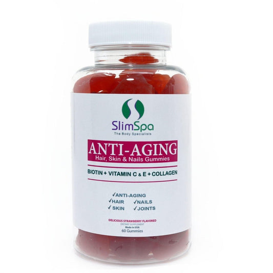 Anti-Aging Hair, Skin & Nails Gummies 60ct — biotin & collagen spa retail supplement | SlimSpa