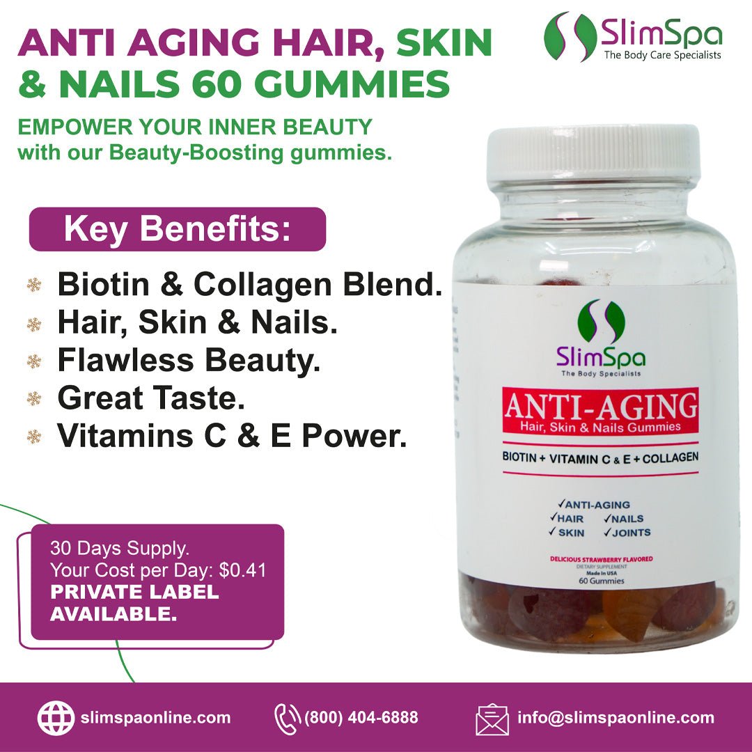 ANTIAGING Hair, Skin & Nails 60 Gummies - SlimSpaOnline