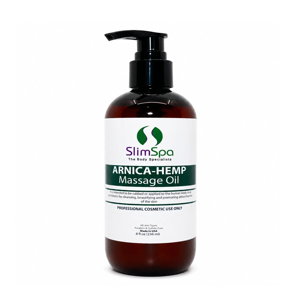 Arnica-Hemp Massage Body Oil 8oz – Professional Pain Relief & Muscle Recovery Massage Oil - SlimSpaOnline