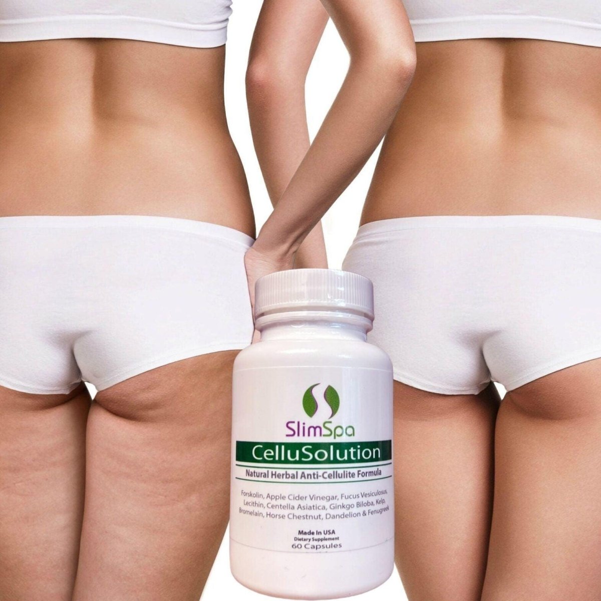 CelluSolution Natural Herbal Anti - Cellulite Formula 60 Caps - SlimSpaOnline