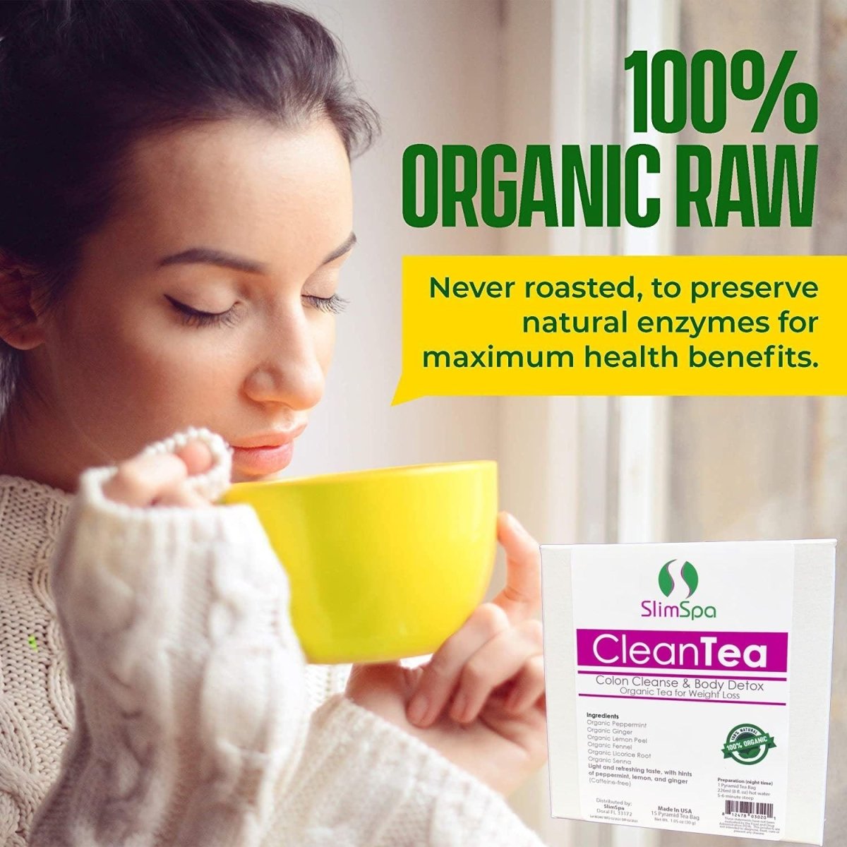 CleanTea Colon Cleanse & Body Detox Organic Tea for Weight Loss (30 Tea Bags) - SlimSpaOnline