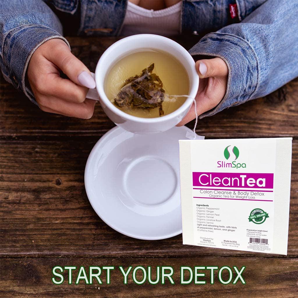 CleanTea Colon Cleanse & Body Detox Organic Tea for Weight Loss (30 Tea Bags) - SlimSpaOnline