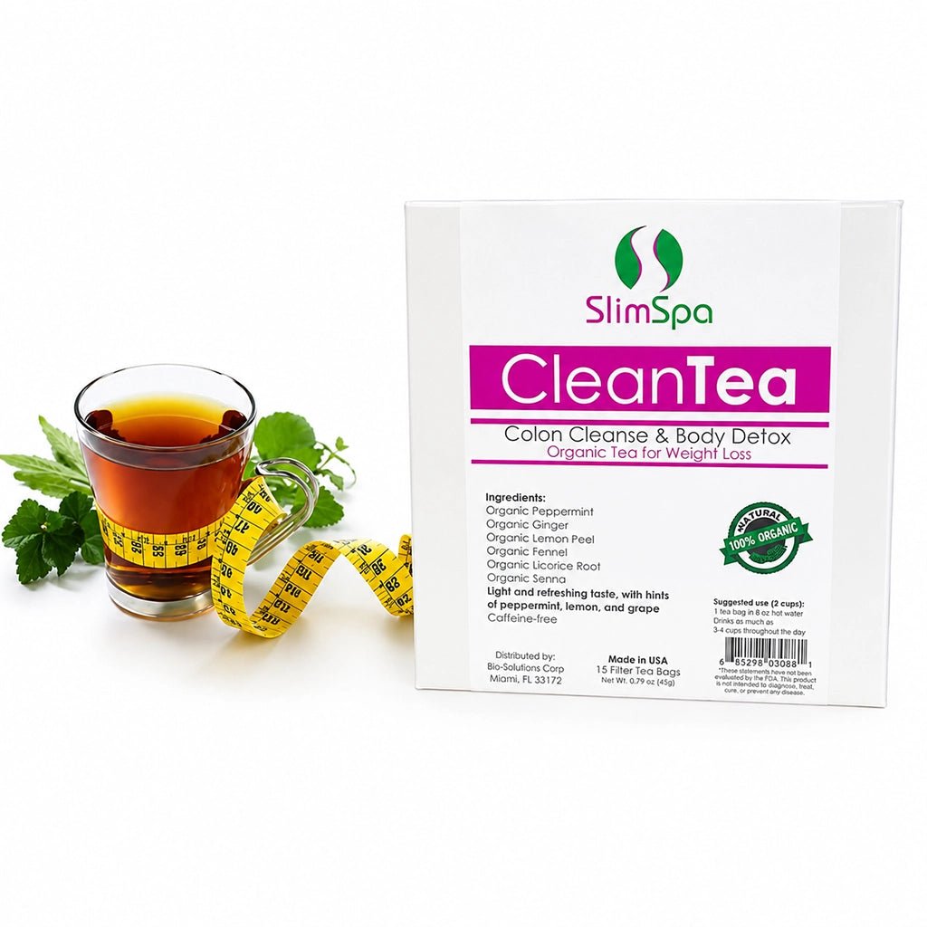 CleanTea Colon Cleanse & Body Detox Organic Tea – Weight Loss & Wellness Spa Retail (30 Bags) - SlimSpaOnline