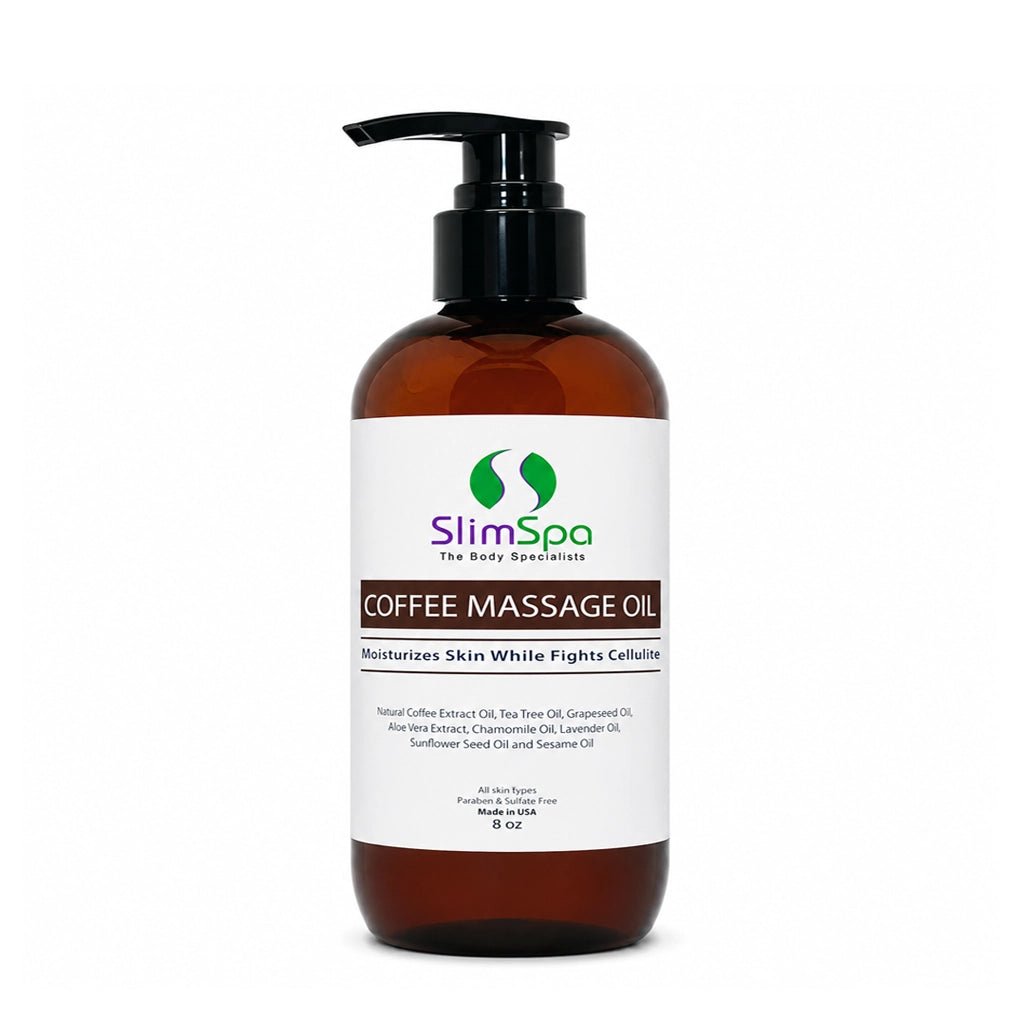 Coffee Body Massage Oil 8oz – Professional Detoxifying, Firming & Cellulite Reduction Spa Treatment - SlimSpaOnline