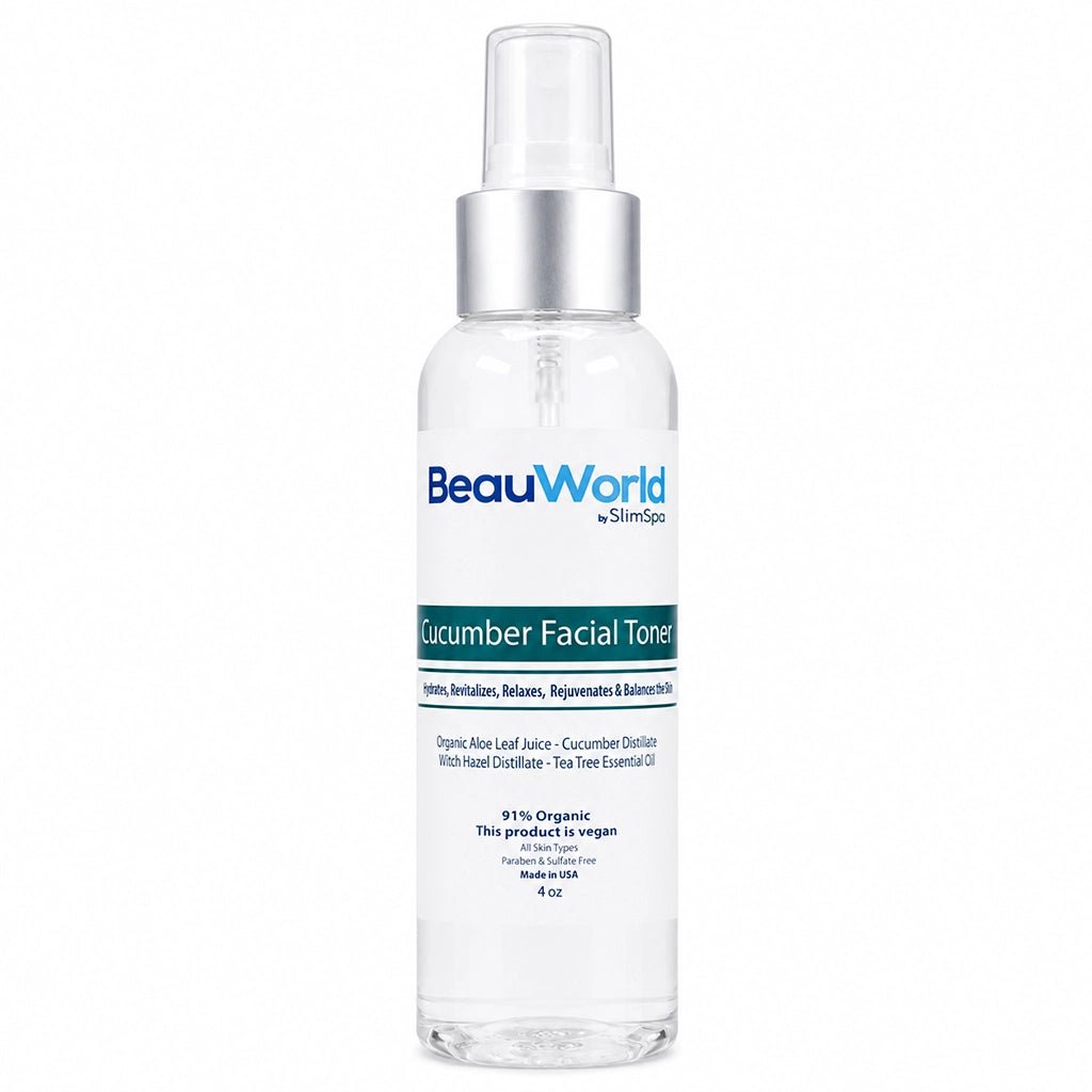 Cucumber Facial Toner 4oz – Professional Cooling, Pore-Tightening & Balancing Facial Toner - SlimSpaOnline