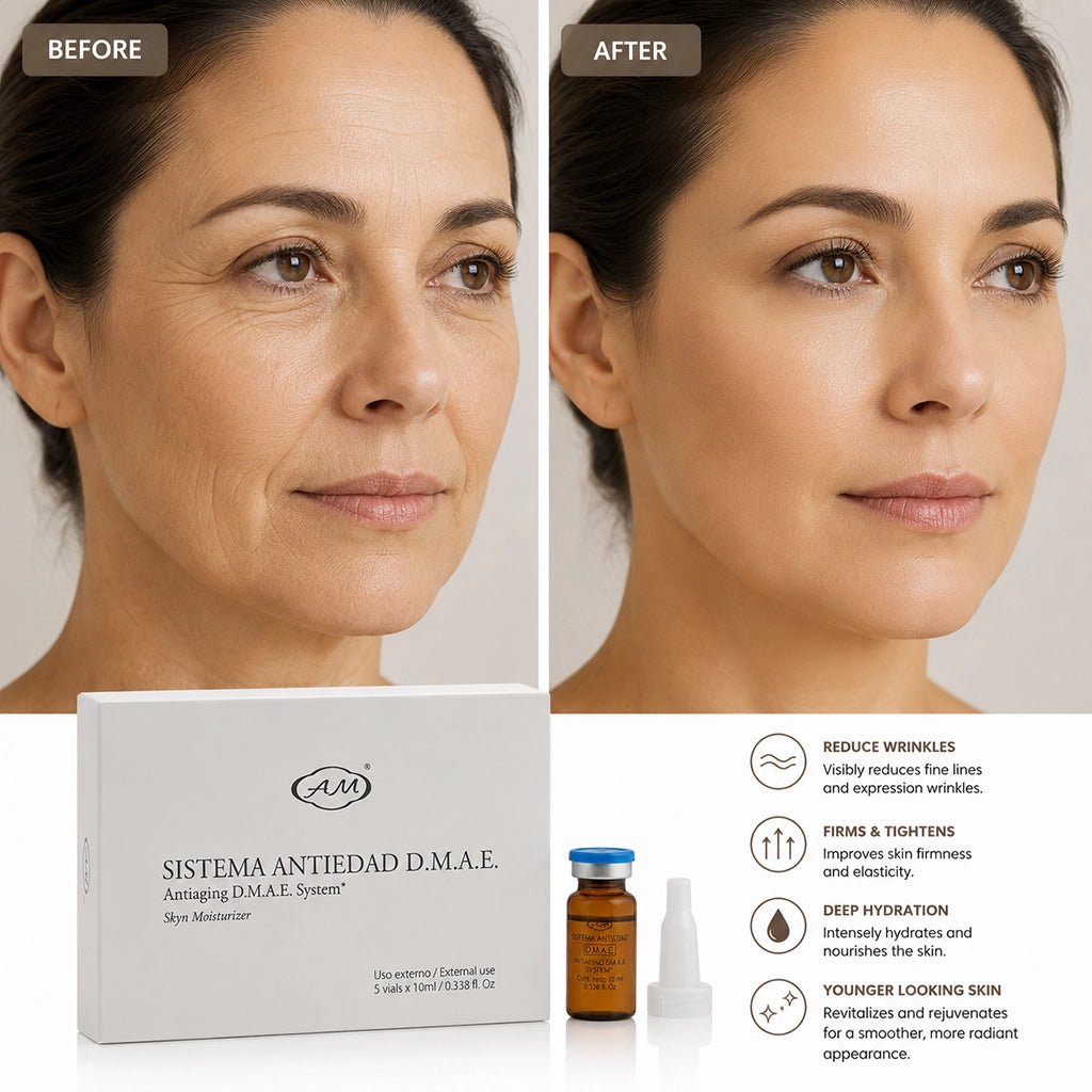 DMAE Anti-Aging Mesotherapy Vials – Professional Non-Surgical Bio-Lifting, Face & Neck Firming (DMAE · HA · Peptides, 5x10ml) - SlimSpaOnline
