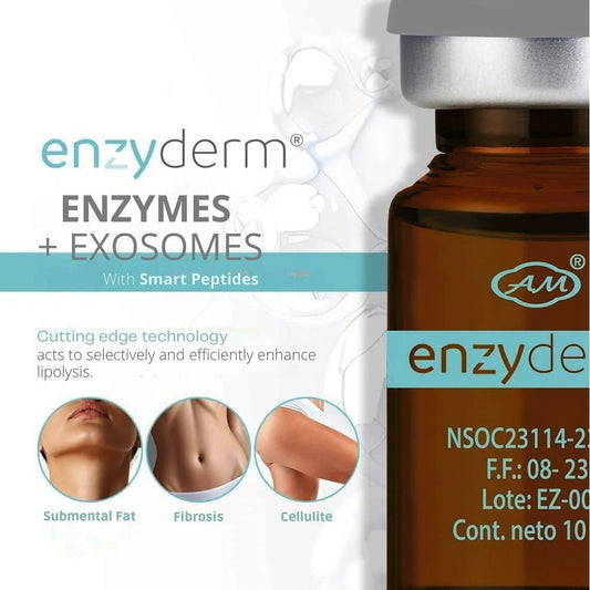 EnzyDerm Vials 5x10ml label detail — professional enzyme complex for skin renewal & body contouring mesotherapy | SlimSpa