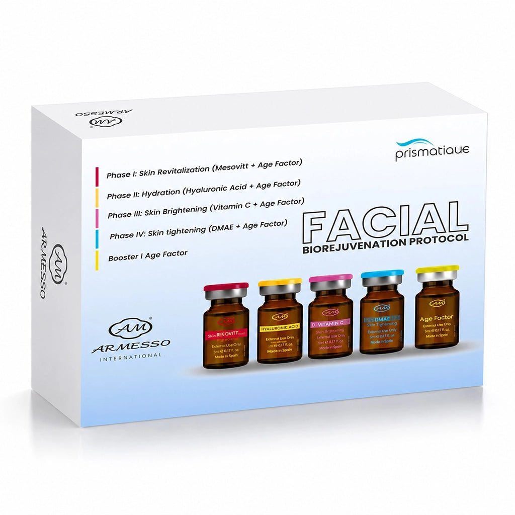 Facial BioRejuvenation Protocol Vials – Professional Complete Facial Rejuvenation Mesotherapy (5x10ml) - SlimSpaOnline