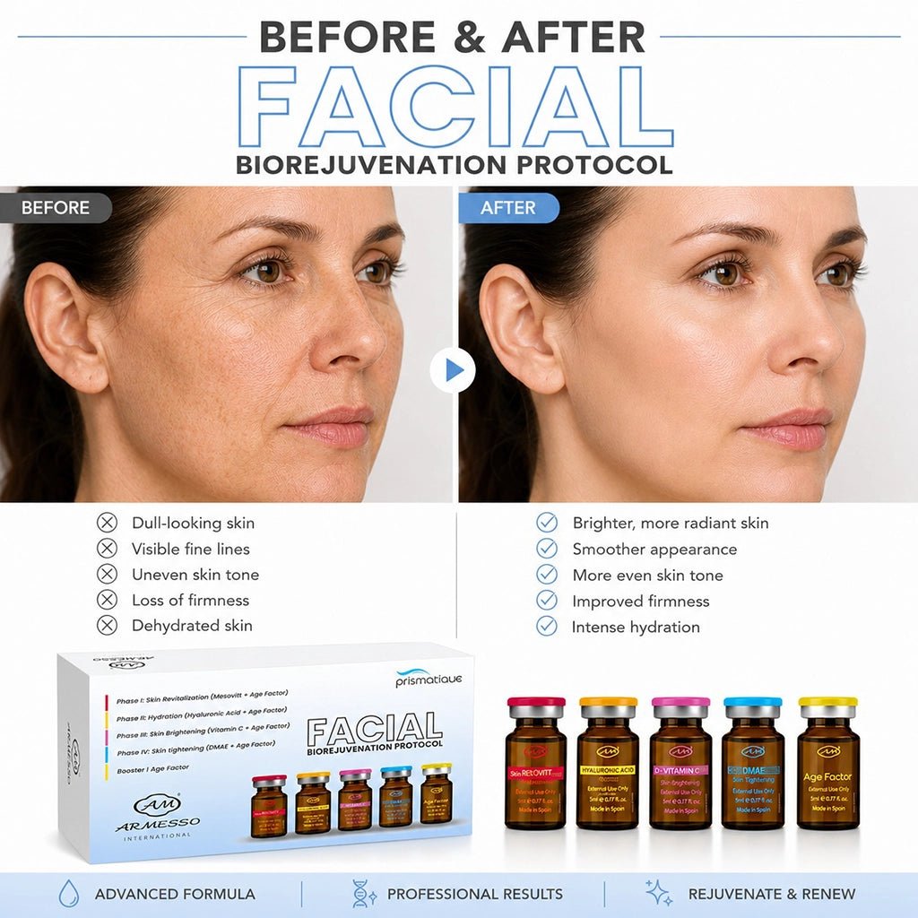 Facial BioRejuvenation Protocol vials applied during mesotherapy treatment | SlimSpa