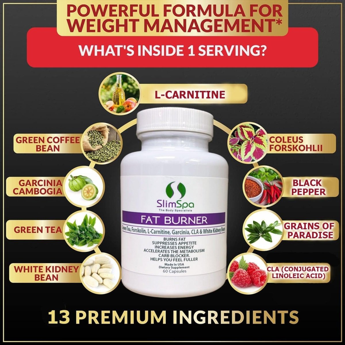 Fat Burner Maximum Strength 60 Caps lifestyle — daily weight management supplement for spa retail clients | SlimSpa
