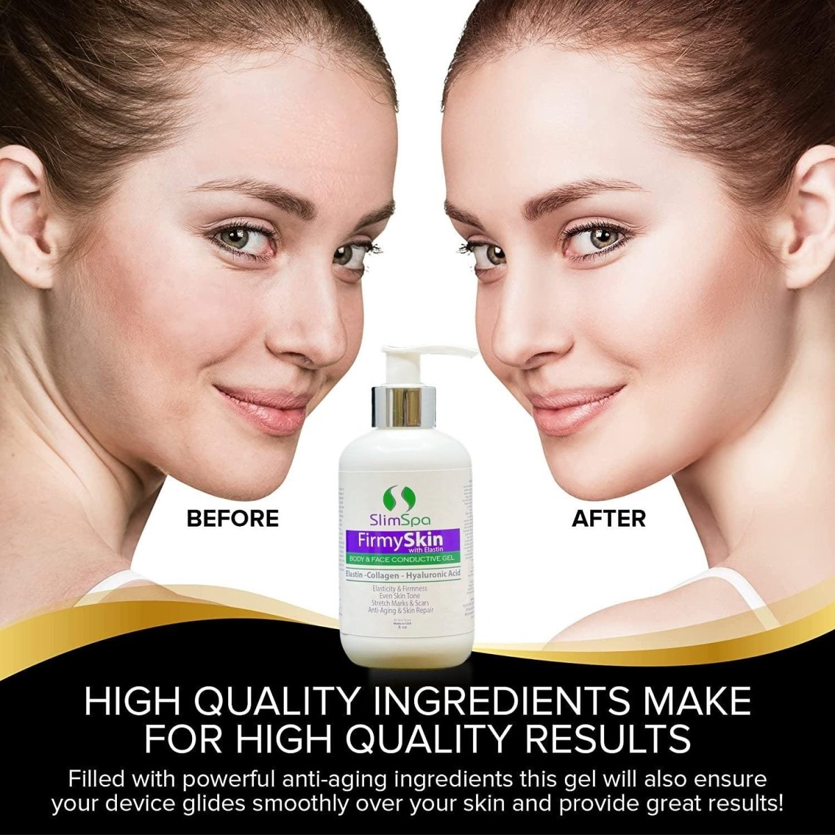 FirmySkin with Elastin Gel 8oz texture — elastin-rich firming formula for professional skin tightening treatments | SlimSpa