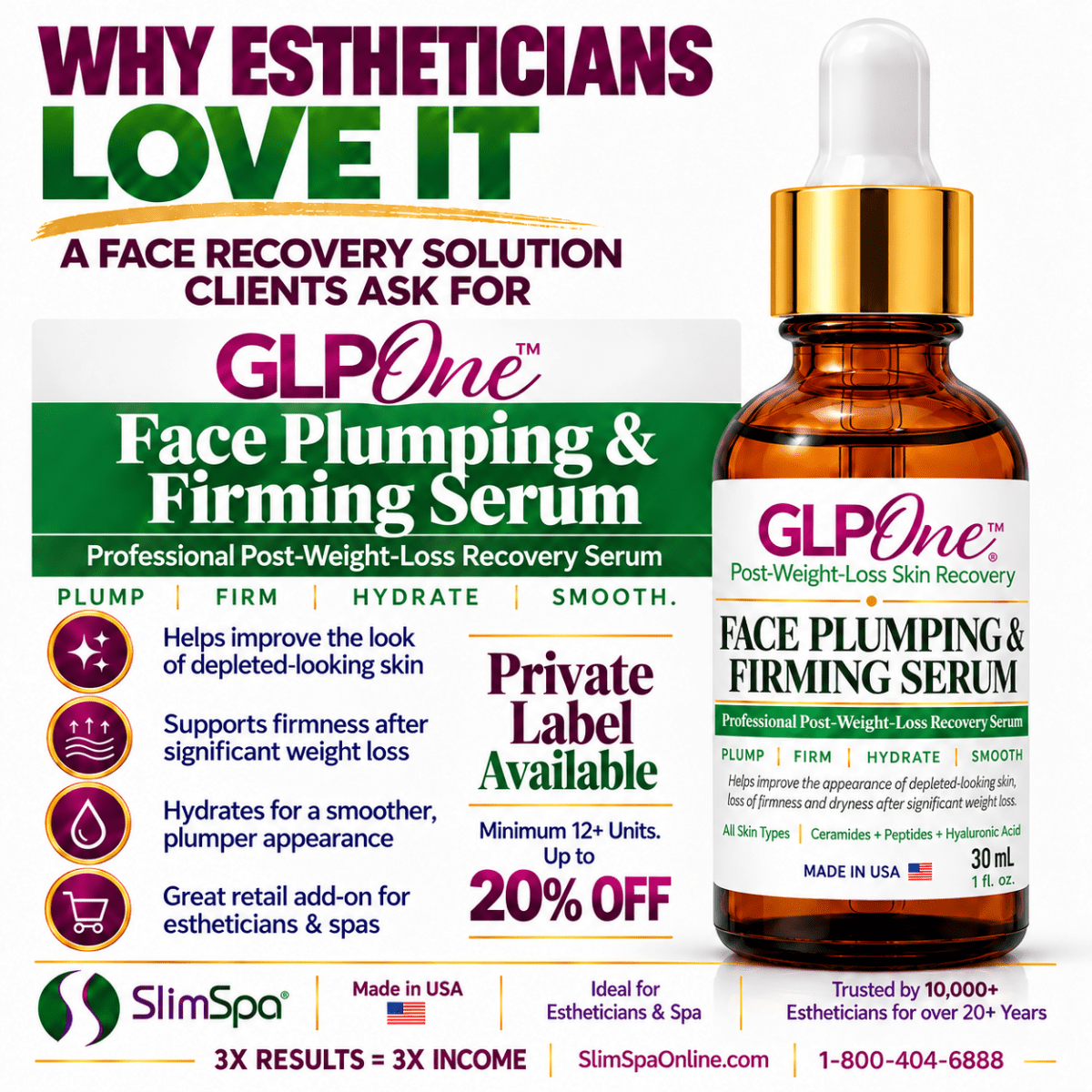 GLPOne™ Face Plumping & Firming Serum — 30 mL - SlimSpaOnline