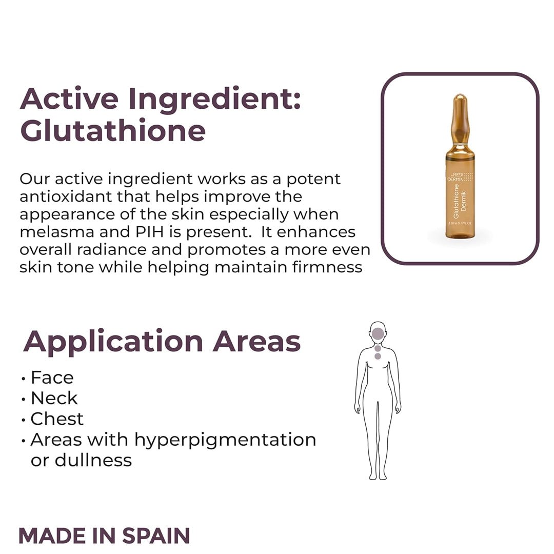 glutathione spanish Glutathione Ampoules DERMIK – Professional Skin Brightening & Detox  Mesotherapy