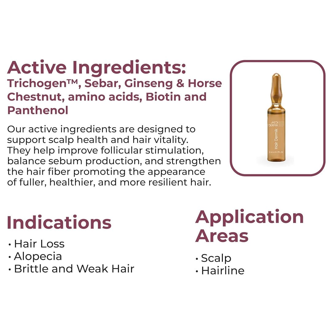 Hair Dermik Ampoules Professional - Hair Loss Treatment & Scalp Therapy - SlimSpaOnline