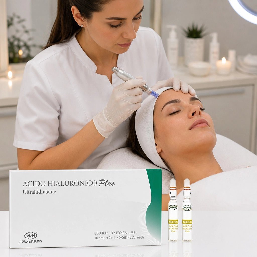 Hyaluronic Acid Plus 1% ampoule box — pharmaceutical-grade hydration formula | SlimSpa