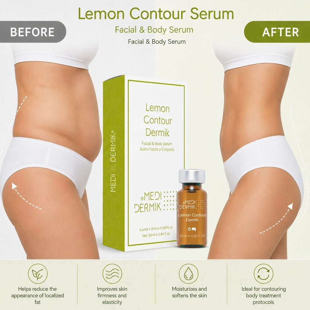 Lemon Contour Serum — Professional Phosphatidylcholine & Bromelain Body Contouring Treatment for Estheticians, 5x10ml - SlimSpaOnline