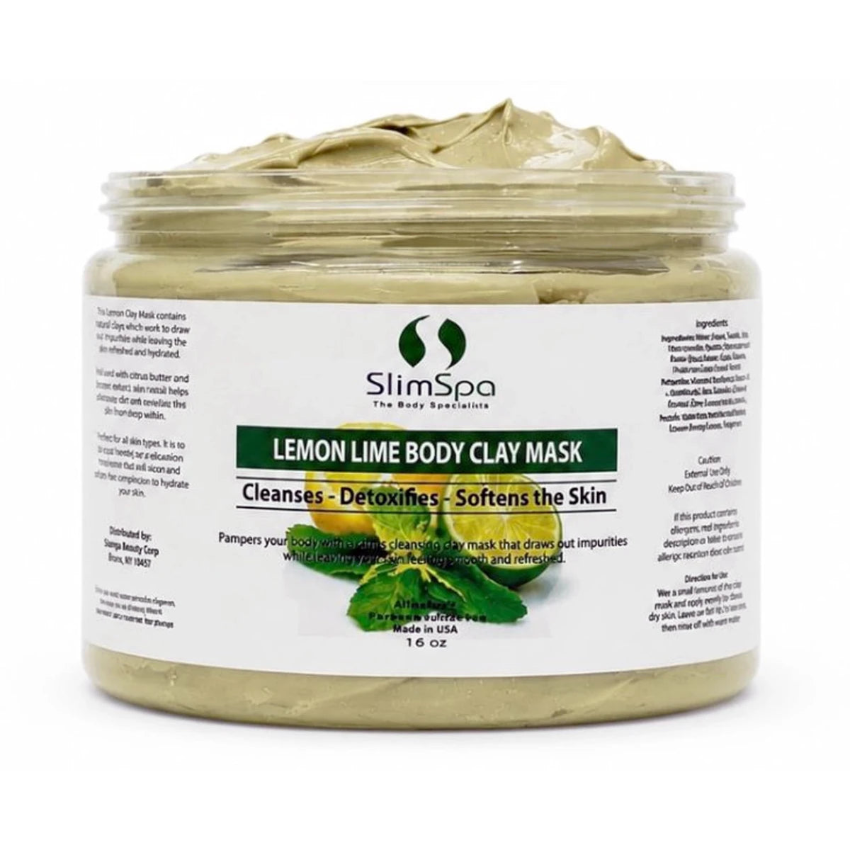 Lemon Lime Body Clay Mask – Professional Detox & Deep Cleansing Spa Treatment (16oz) - SlimSpaOnline