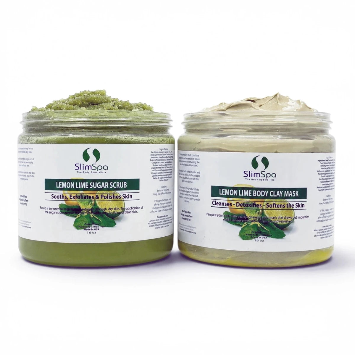 Lemon Lime Body Combo – Professional Detox & Exfoliation Spa Duo (16oz) - SlimSpaOnline