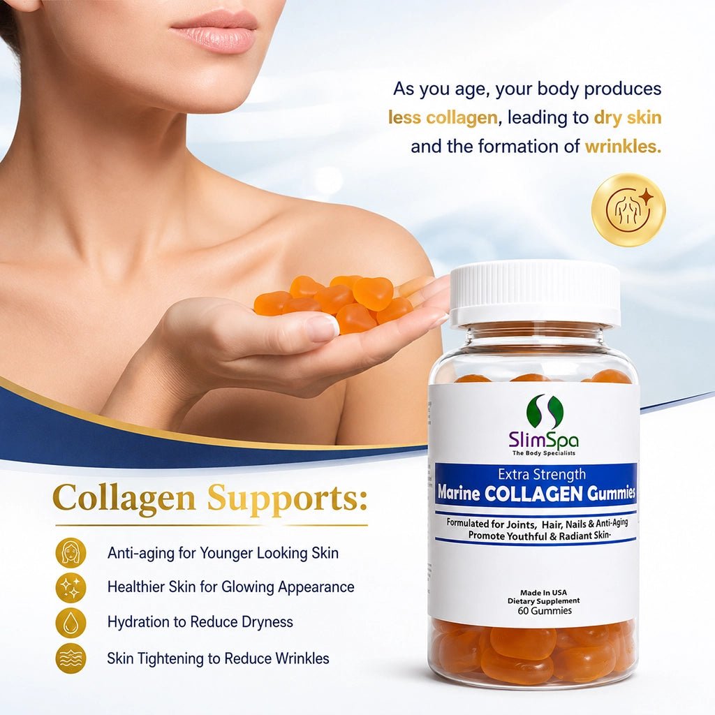 Marine Collagen Gummies (60) – Type 1 Collagen for Skin, Hair, Nails & Joint Support Spa Retail - SlimSpaOnline