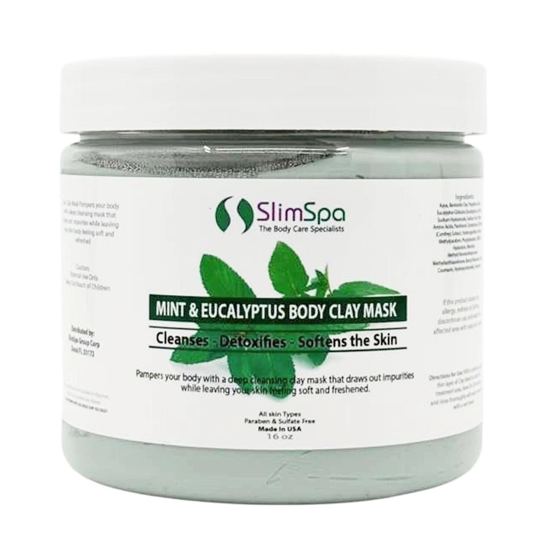 Mint & Eucalyptus Body Clay Mask 16oz. - SlimSpaOnline