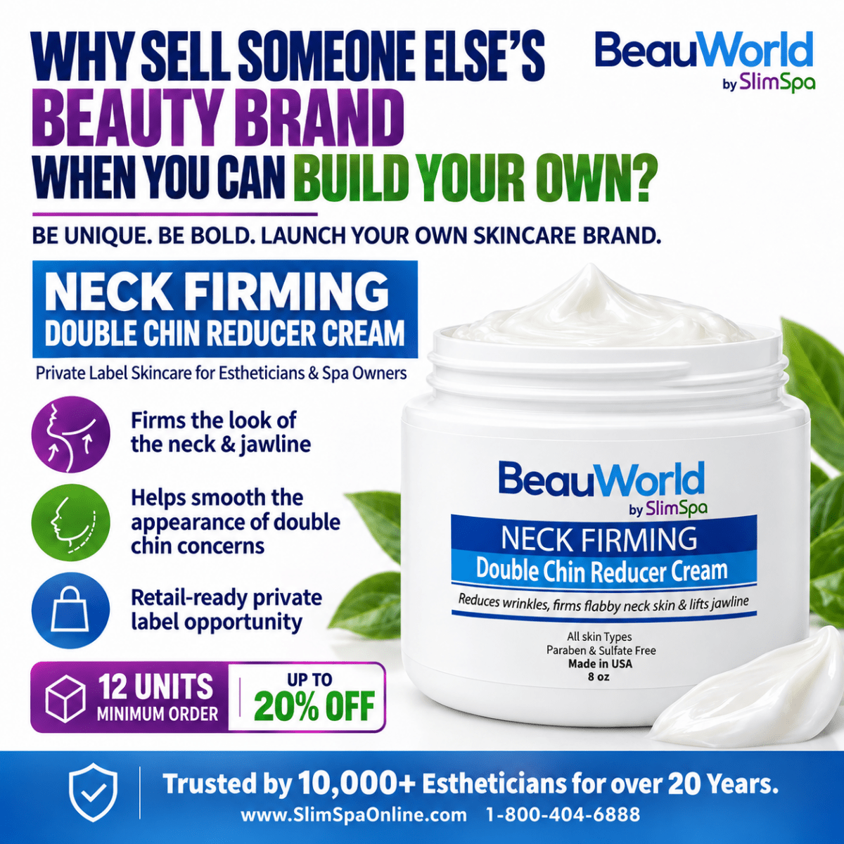 Neck Firming & Double Chin Reducer Cream 8oz – Professional Anti-Aging Neck & Jawline Treatment (DMAE · Retinol · HA, 15+ Ingredients) - SlimSpaOnline