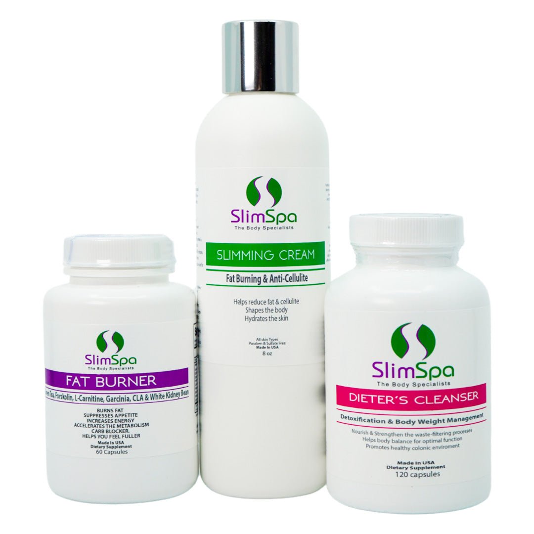 Natural Weight Loss Retail Kit 3pc — fat burner, cleanse & supplement bundle for spa retail | SlimSpa