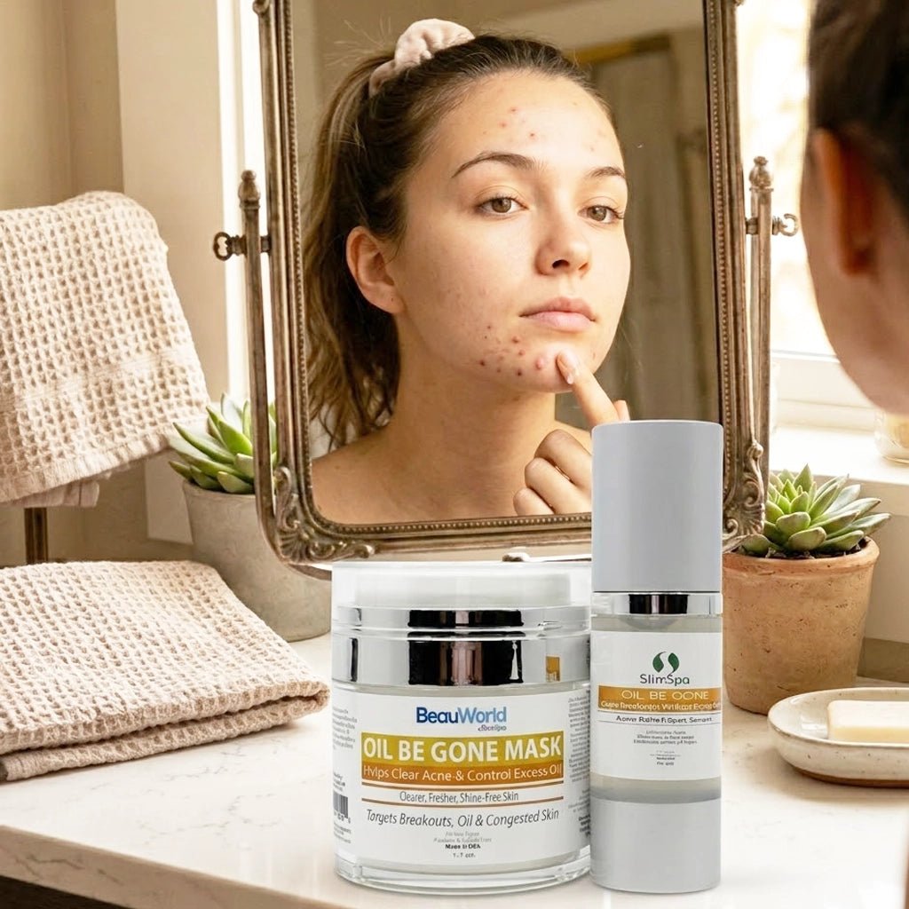 Oil Be Gone Professional Combo – Acne Control Gel Mask & Botanical Serum System (2 pcs) - SlimSpaOnline