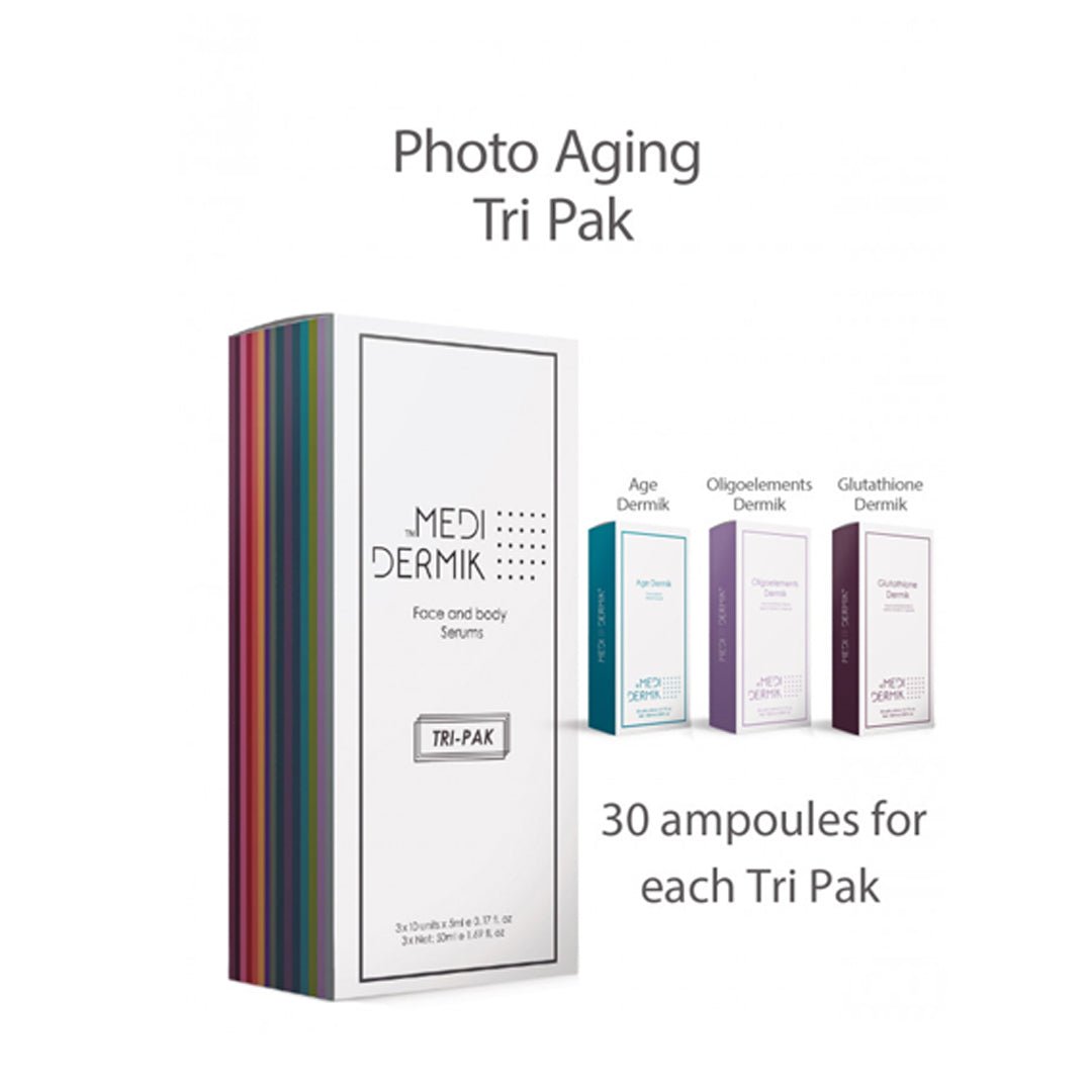 Photo Aging Tri Pak Professional - 30 Ampoules Sun Damage Repair Mesotherapy - SlimSpaOnline