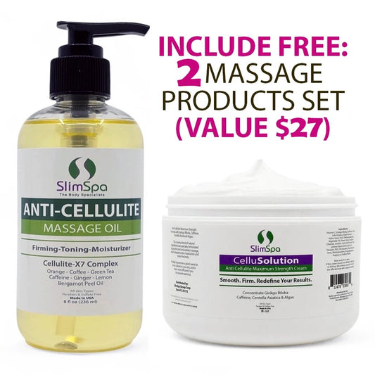 Professional Body Contouring Rolling Massager – Cellulite & Lymphatic Drainage Device + Free 2 - Piece Massage Set - SlimSpa