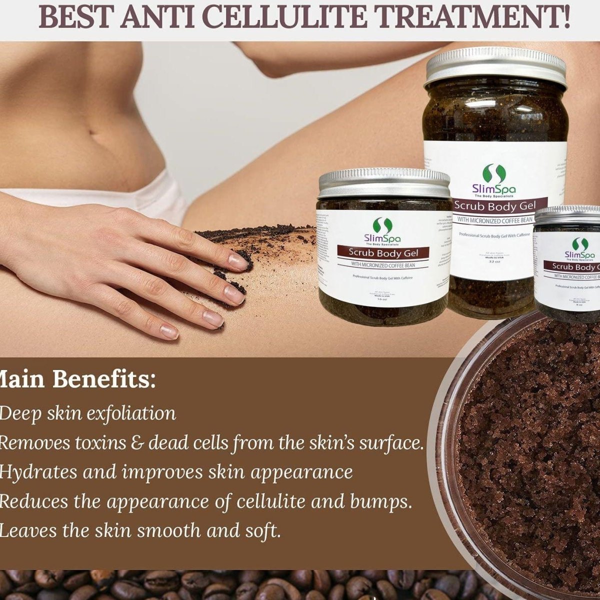 Scrub Body Gel with Micronized Coffee Bean 32 oz. - SlimSpaOnline