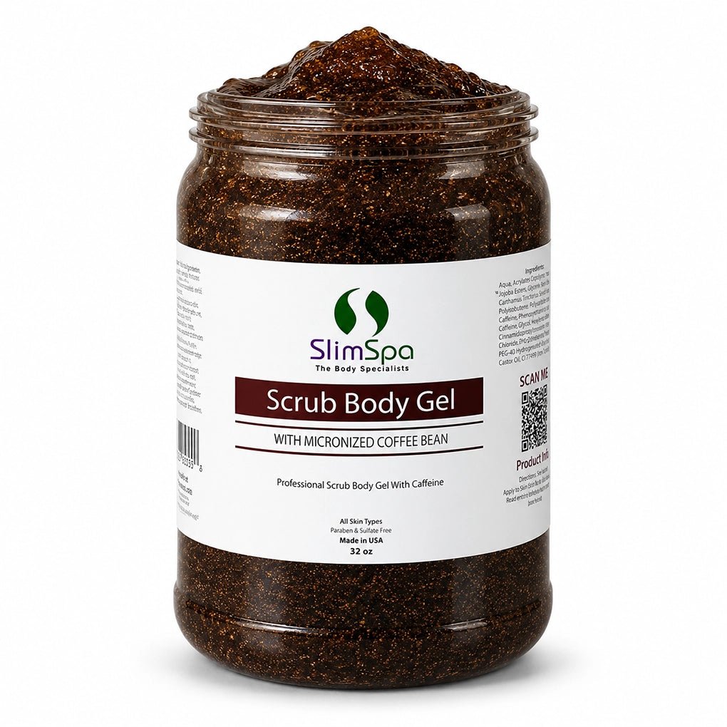 Scrub Body Gel with Micronized Coffee Bean 32oz – Professional Caffeine Exfoliant for High-Volume Spas - SlimSpaOnline