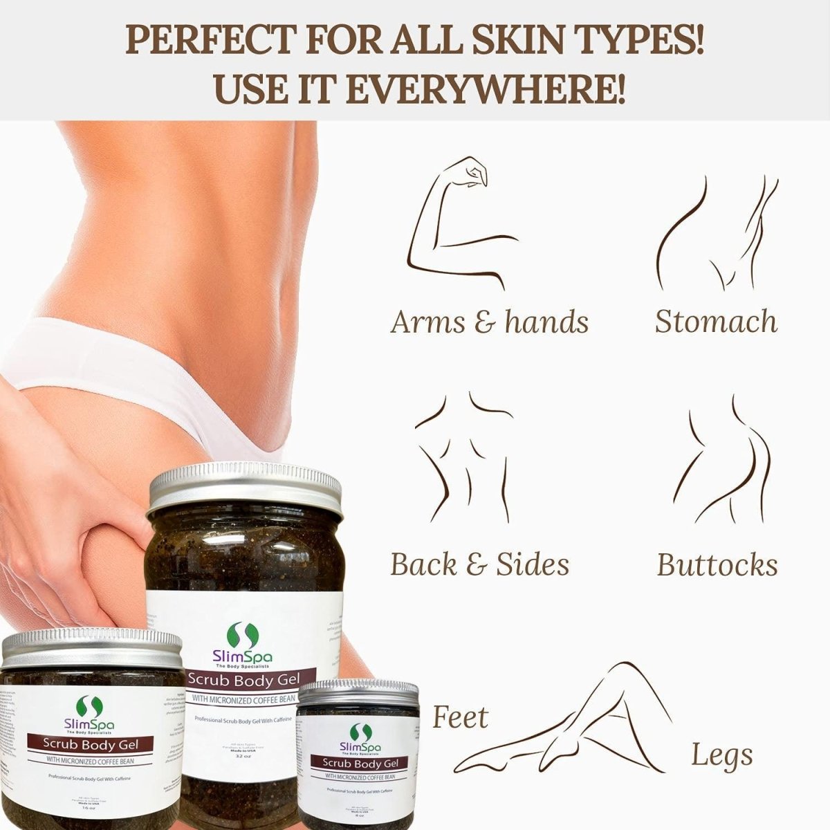 Scrub Body Gel with Micronized Coffee Bean 8 oz. - SlimSpaOnline