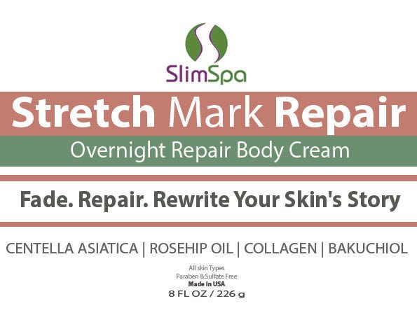 Stretch Mark Repair Body Cream 8oz – Professional Postpartum & Weight Loss Overnight Recovery - SlimSpaOnline