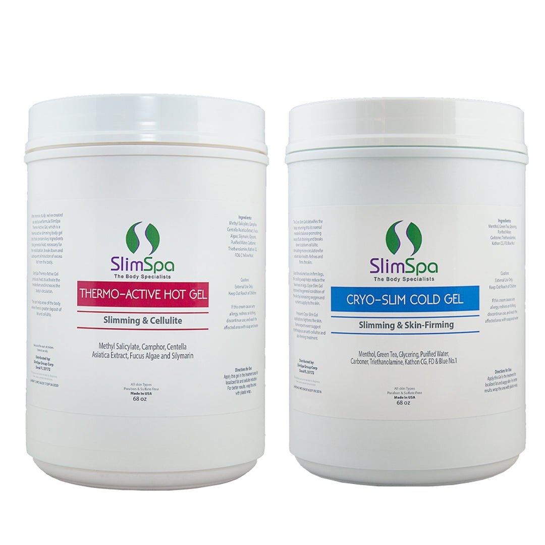 Dual Thermal Gel Combo 2x64oz - Hot & Cold Professional Body Contouring Kit for Spas | SlimSpa