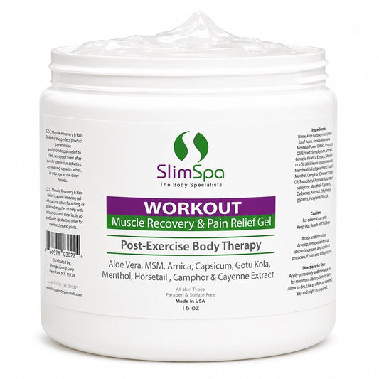 Workout Muscle Recovery & Pain Relief Gel 16oz – Professional Sports Therapy & Pain Relief - SlimSpaOnline